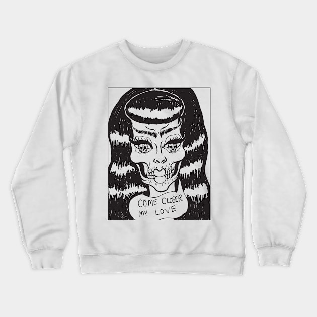 Skull Girl Crewneck Sweatshirt by LunaElizabeth